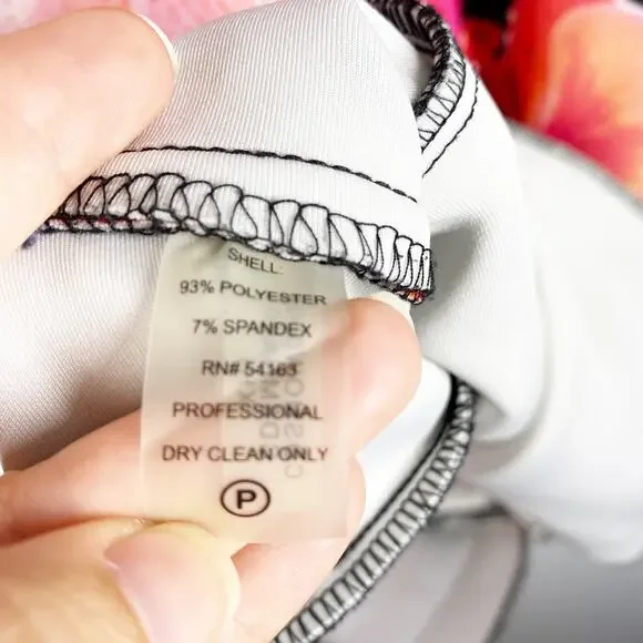 Calvin Klein Floral Dress Fitted Black Scuba Sleeveless Womens Size 10 - Picture 7 of 9